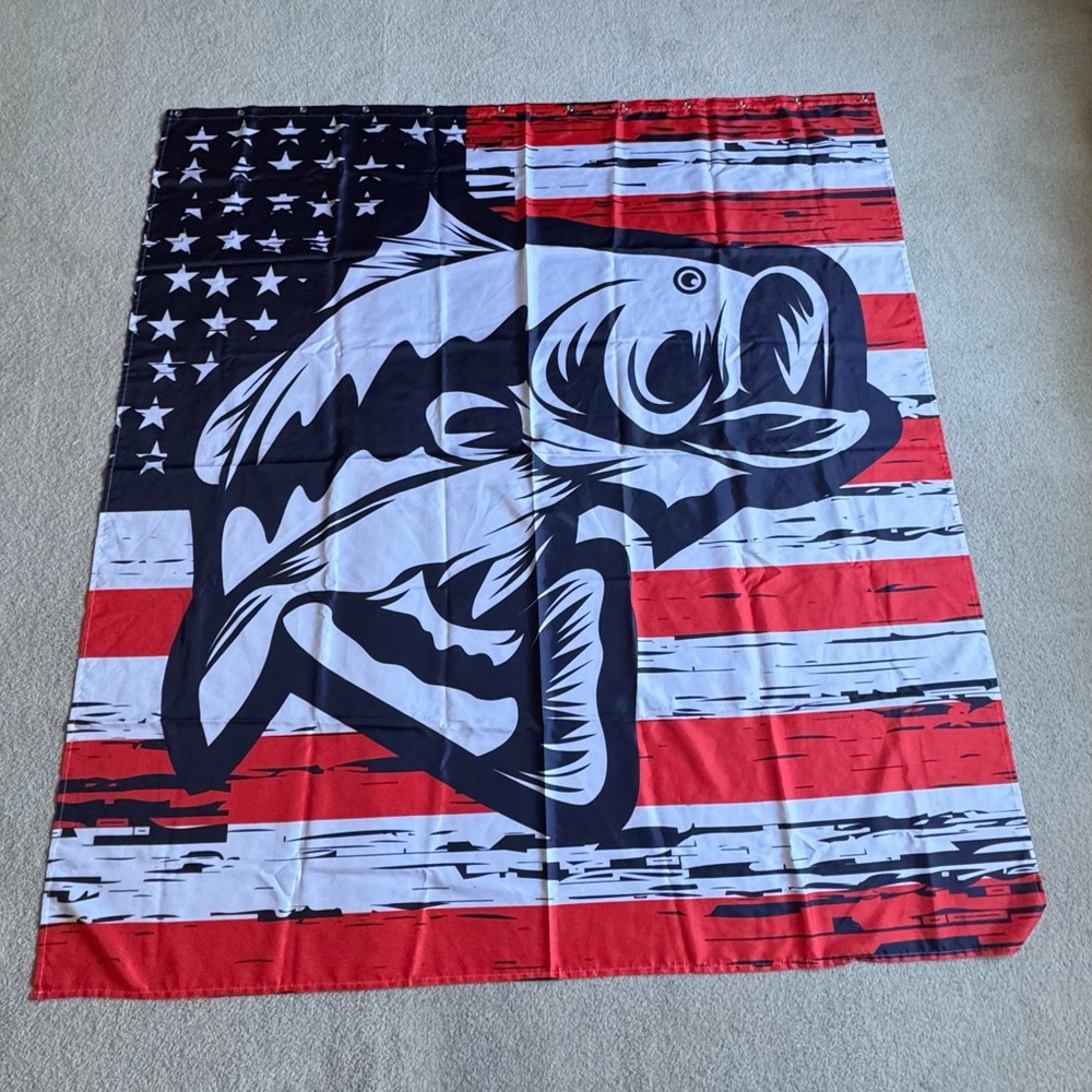 American Flag Bass Shower Curtain